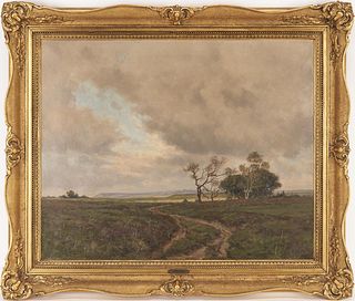 Alfred Broge O/C, Landscape at Dusk