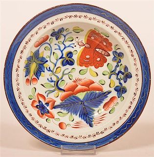 Gaudy Dutch Soft Paste Butterfly Soup Plate.