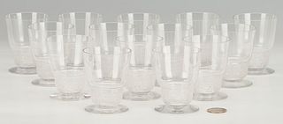 14 Rene Lalique Faverolles Cocktail Glasses