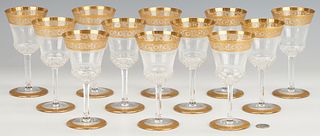 12 St. Louis Thistle Crystal Burgundy Wine Glasses, 2 of 2