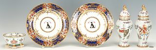 Five (5) Armorial Porcelain, incl. Chamberlain Worcester