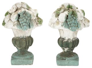 Pair of Cast Concrete Garden Urns