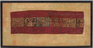 Framed Precolumbian Inca Weaving