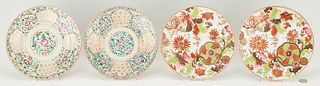 4 Chinese Porcelain Plates, incl. Tobacco Leaf
