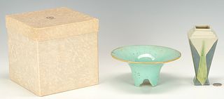 Roseville Futura Vase & Fulper Compote w/ Box