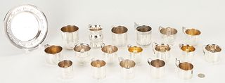 19 Children's Sterling Silver Table Items, incl. Mugs, Dish