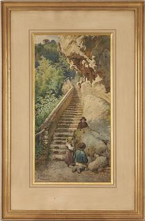 Achille De Dominicus W/C Painting, Staircase