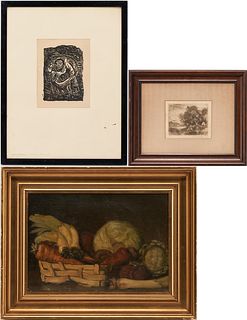 Oil Still Life Painting and 2 Prints, incl. Balarch, Vanderhoof
