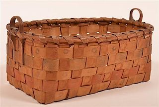 Woven Ash Splint Rectangular Basket.