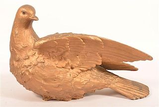 Gilt Painted Molded Resin Figure of a Dove.