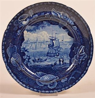 Staffordshire China Blue Transfer Plate.