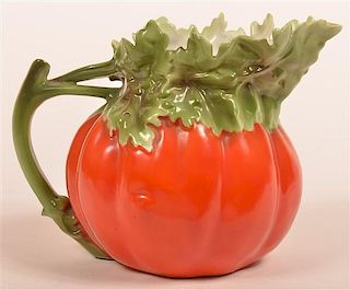 Royal Bayreuth Porcelain Tomato Form Pitcher.
