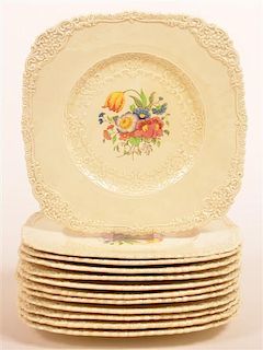 12 Royal Cauldon Floral Decorated Plates.