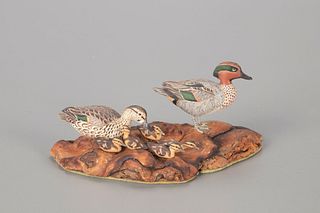 Miniature Green-Winged Teal Family, Allen J. King (1878-1963)