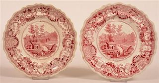Two Historical Staffordshire Red Transfer Plates.