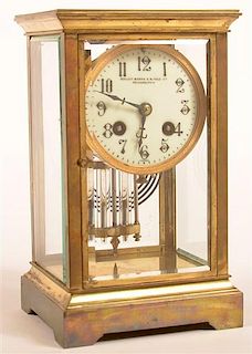 French Crystal Regulator Brass Carriage Clock.