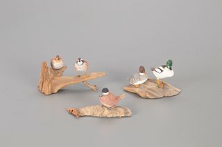 Three Miniature Bird Carvings, Brig. Gen. Chester deGavre (1908-1993)
