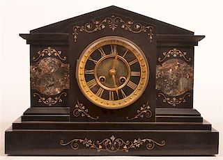 Antique French Slate Case Mantel Clock.