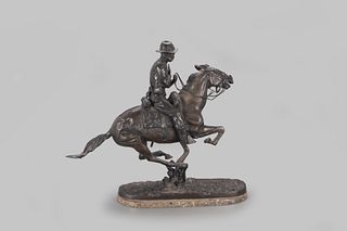 after Frederic Remington (1861-1909), Trooper of the Plains