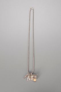 Sterling Silver Creel Necklace with Fish Charms