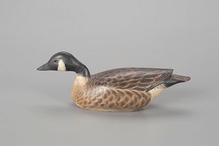 Exceedingly Rare Miniature Swimming Goose Decoy, A. Elmer Crowell (1862-1952)