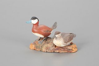Miniature Ruddy Duck Pair, Allen J. King (1878-1963)