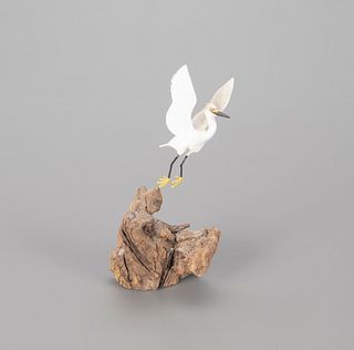 Miniature Flying Snowy Egret, Helen Lay Strong (1915-1995)