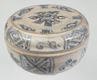 CHINESE QING POTTERY COVERED JAR