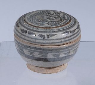 CHINESE QING POTTERY COVERED JAR