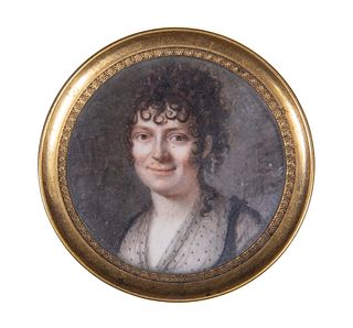 MINIATURE PORTRAIT OF FRENCH WOMAN CIRCA 1820-30