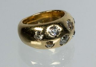 LADIES 18K GOLD DOME FORM RING