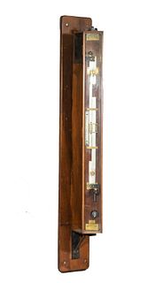 WALL MOUNTED CASED SCIENTIFIC BAROMETER BY C. PLATH, HAMBURG, GERMANY