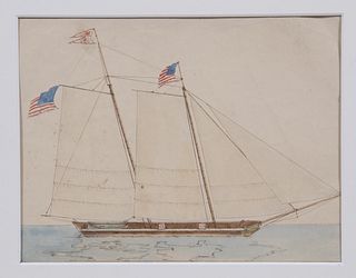 SAILOR MADE DRAWING OF A BOAT, UNFRAMED