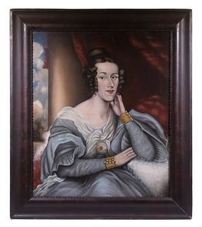 CIRCA 1840 ENGLISH PORTRAIT OF AN ARISTOCRATIC WOMAN