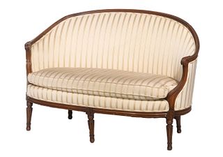 FRENCH CARVED & UPHOLSTERED SETTEE