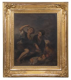 19TH C. ITALIAN STUDENT COPY OF AN OIL PAINTING BY BARTOLOME ESTEBAN MURILLO (SPAIN, 1617-1682)