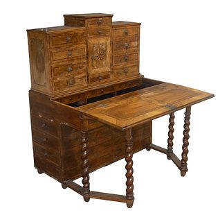 CONTINENTAL INLAID TWO-PART DESK