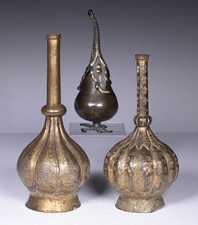 GROUP OF (3) 19TH C. TURKISH OTTOMAN ROSEWATER SPRINKLERS