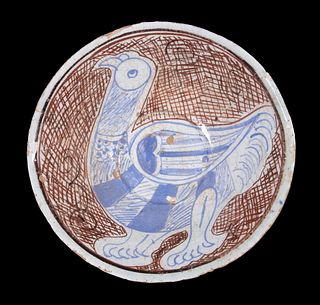 EARLY PERSIAN BIRD DECORATED BOWL