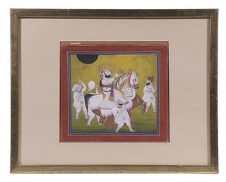 16TH TO 17TH C. GOUACHE OF A MUGHAL SULTAN