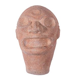 LARGE MAYAN CARVED STONE HEAD