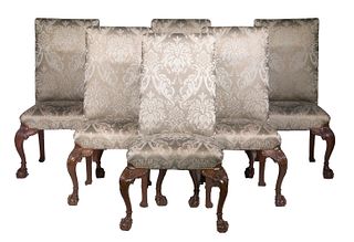 CHIPPENDALE UPHOLSTERED SIDE CHAIRS