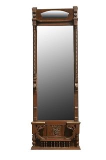 MAGNIFICENT LARGE HALL MIRROR IN CHERRY