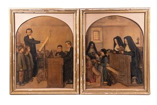 PAIR OF 19TH C. RELIGIOUS PAINTINGS