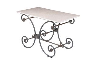 FRENCH MARBLE TOP PASTRY TABLE