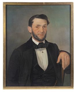 19TH C. PORTRAIT OF A PROSPEROUS AMERICAN BUSINESSMAN