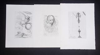 (3) ETCHINGS BY SALVADOR DALI (FRANCE/SPAIN, 1904-1989)