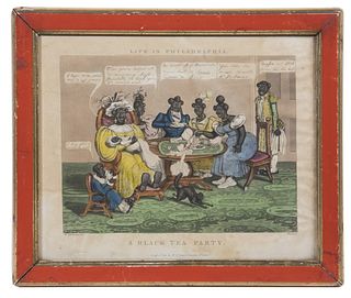 EARLY 19TH C. BRITISH CARICATURE 'BLACKIANA' PRINT