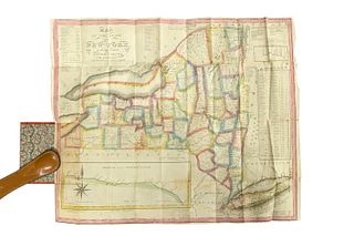 1831 POCKET MAP OF NEW YORK STATE BY HUMPHREY PHELPS