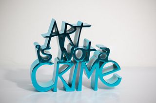 Mr. Brainwash - ART IS NOT A CRIME (Chrome Blue)